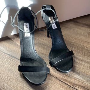 Steve Madden Black Skinny Ankle Strap Heel